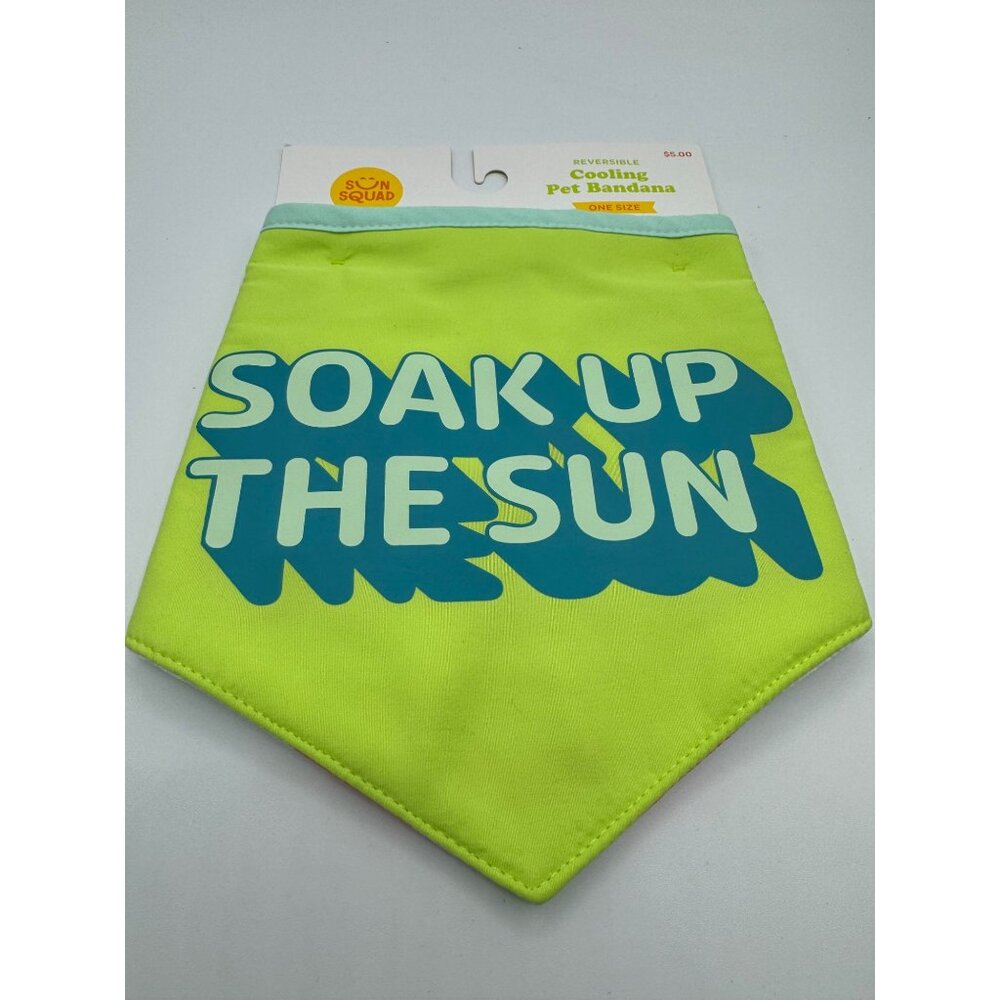 Sun Squad Cooling Pet Bandana One Size Reversible Soak Up The Sun Stripe print